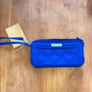 Vera Bradley microfiber wristlet- cobalt